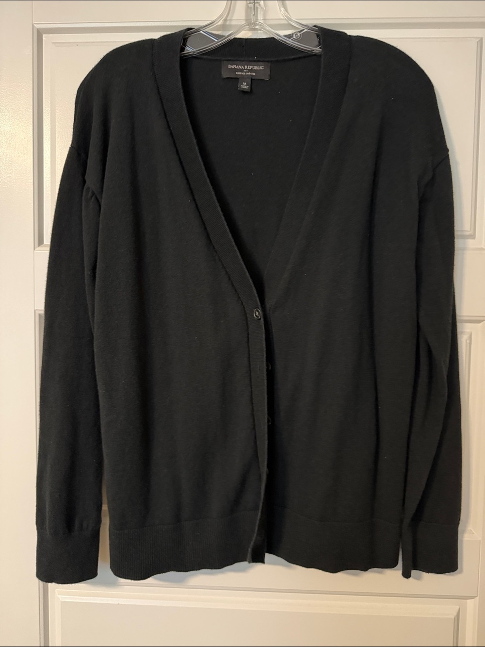 Banana Republic Women’s Black V-Neck Button-Up Cardigan
